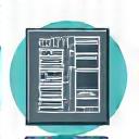 Icône stylisée représentant un plan et un crayon.